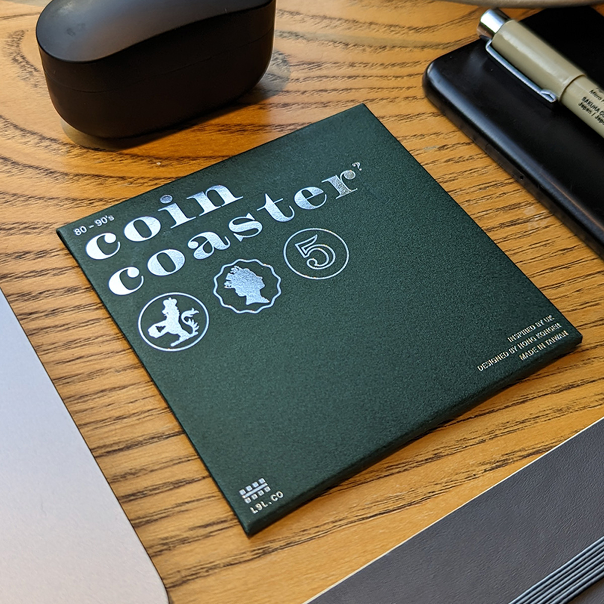 Product packaging of the Stainless Steel Coin Coaster